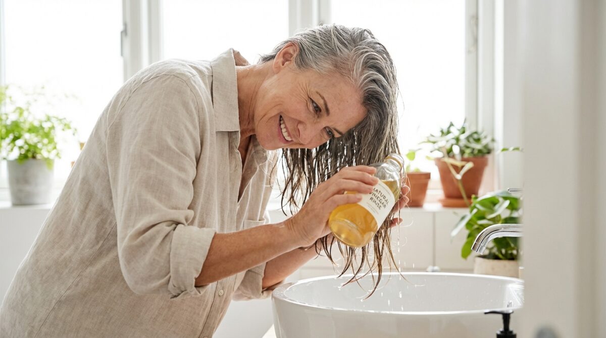 scopri come ravvivare i capelli spenti dopo i 50 anni con un rimedio economico e naturale: il trucco dell'aceto bianco per donare lucentezza e vitalità alla tua chioma.