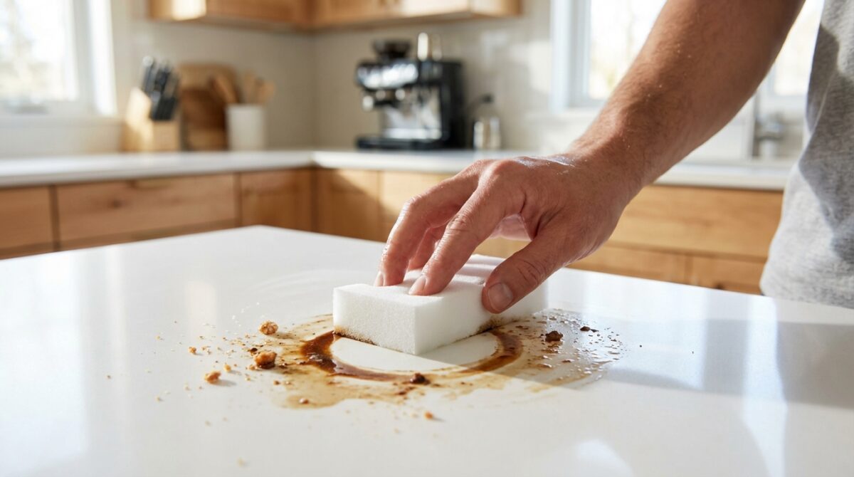 scopri cosa può pulire efficacemente una spugna di melamina e quali superfici o materiali è meglio evitare per non danneggiarli.