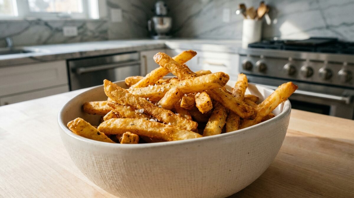 scopri il trucco dell'acqua calda per ottenere patatine airfryer perfette ogni volta. facile, veloce e croccante come in cucina professionale!