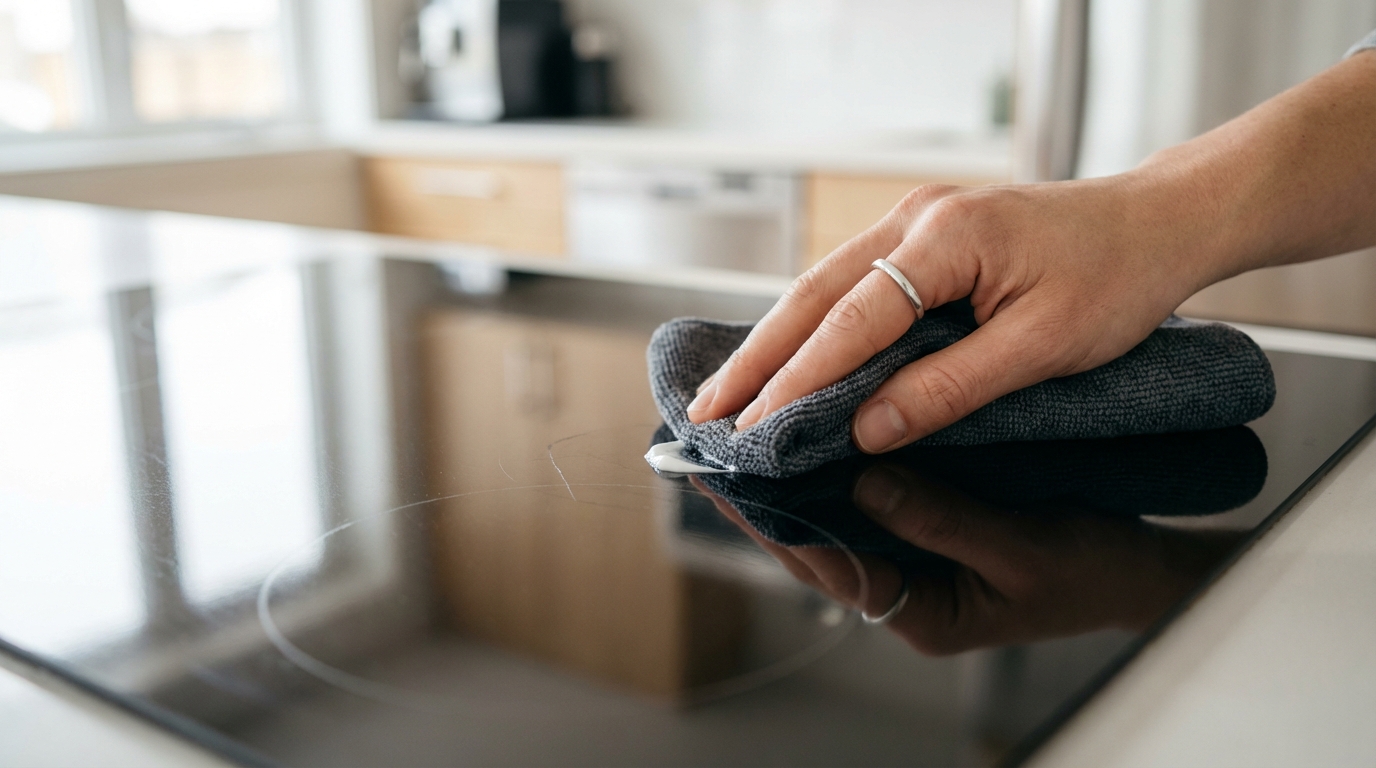 rimuovi facilmente i graffi dalla tua piastra in vetroceramica con la pietra d'argilla professionale. elimina i segni in meno di 3 minuti per una superficie come nuova.