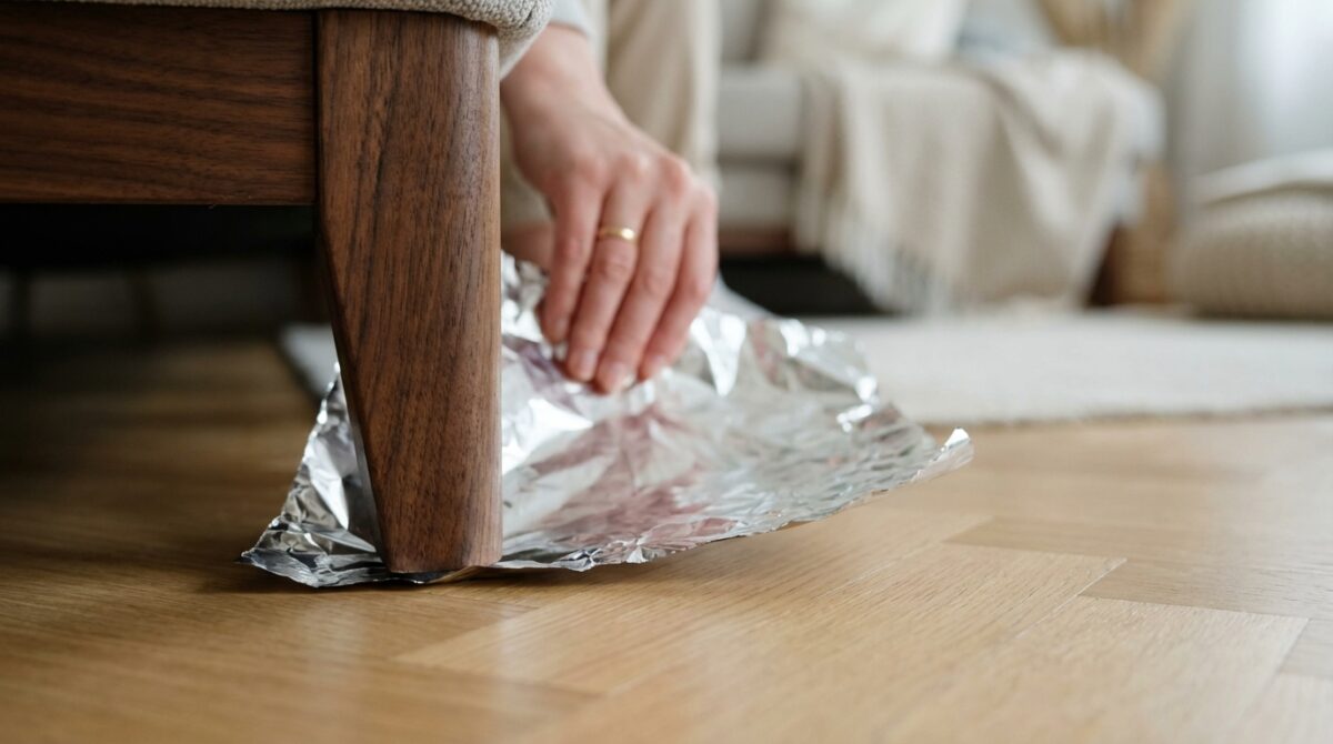 scoprite come un semplice pezzo di carta stagnola sotto i piedi del divano può risolvere un problema comune e semplificare la vostra vita. una soluzione pratica e veloce per una preoccupazione in meno.